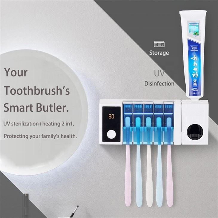 Deiliad Sanitizer brws dannedd gyda Sychu