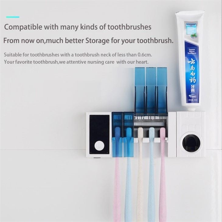 Deiliad Sanitizer brws dannedd gyda Sychu